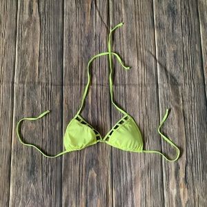LA Hearts Neon Yellow Bikini Top